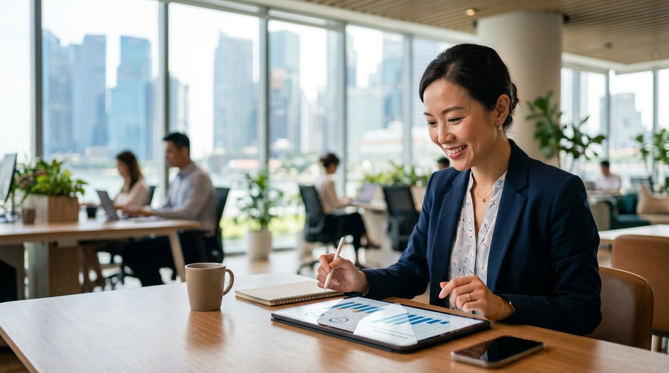Accountant checking figures