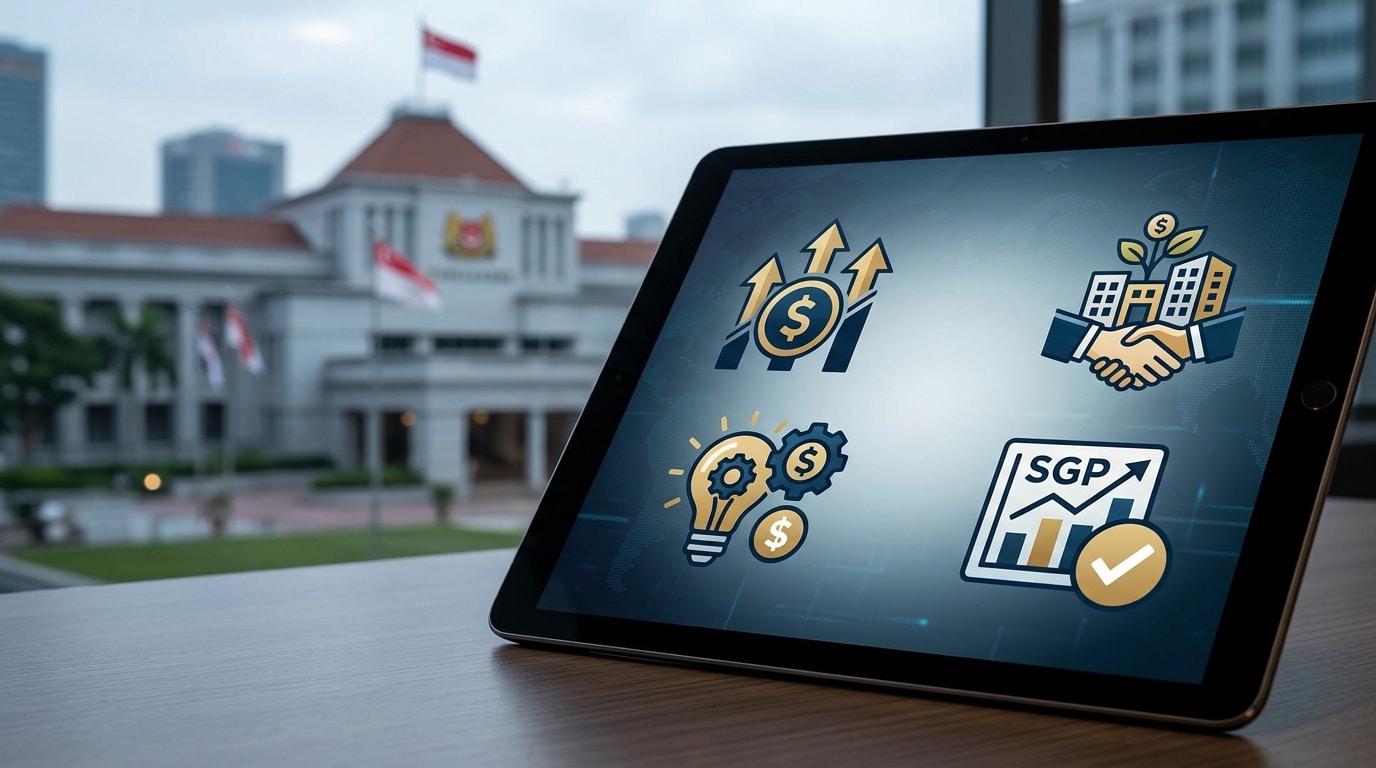 digital device screen with icons displayed